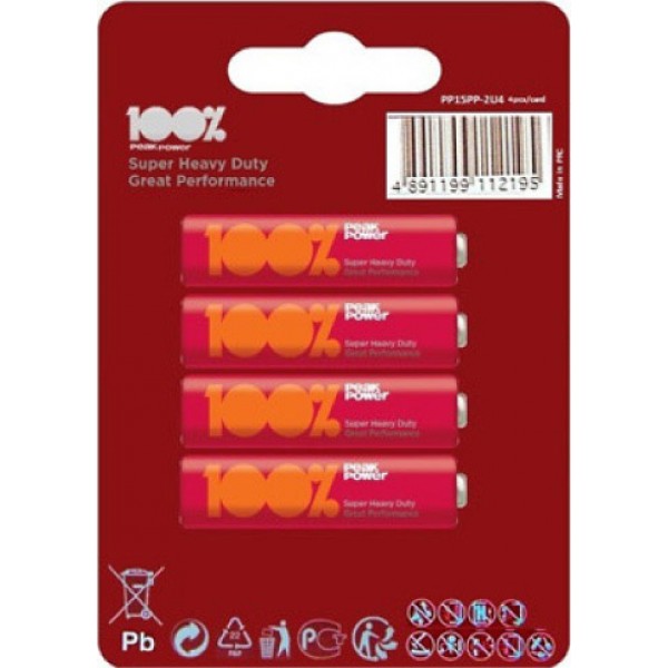 Elementai AA/1.5V Super Heavy Duty 100% R6P (4 vnt)