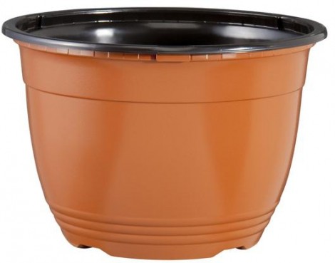 Vazonas 2.5L terakota / juodas (VAA19T)