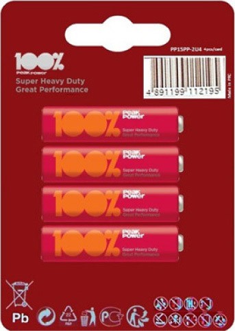Elementai AA/1.5V Super Heavy Duty 100% R6P (4 vnt)
