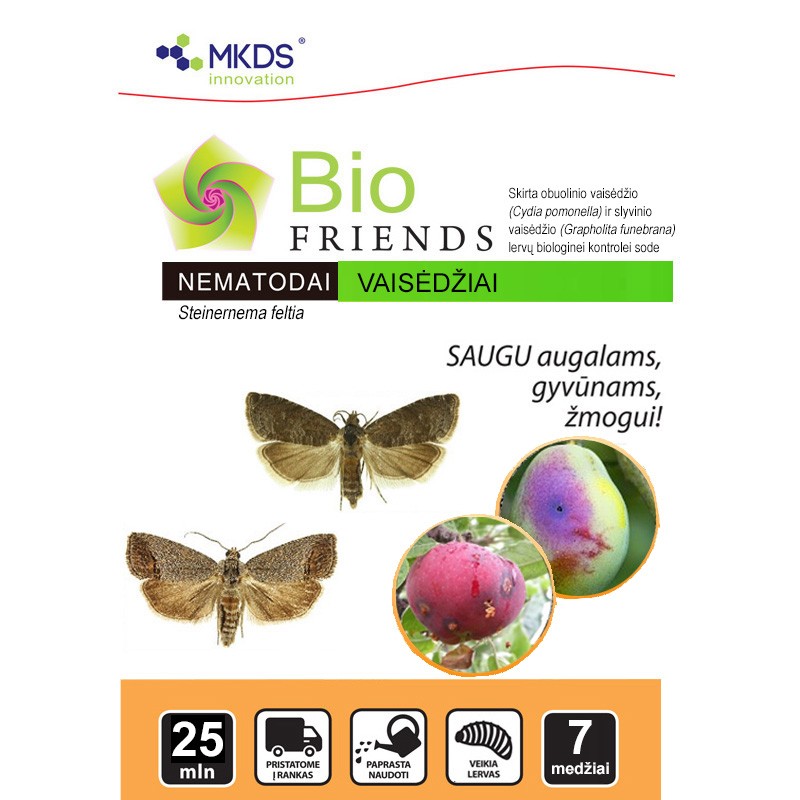 Nematodai OBUOLINIO, SLYVINIO VAISĖDŽIO lervoms 25mln/7medžiams