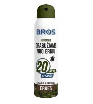Aerozolis drabužiams nuo erkių Bros