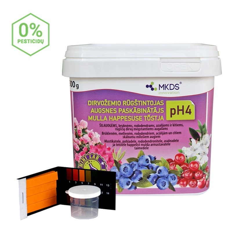 Dirvožemio rūgštintojas pH4 su mini laboratorija 500g