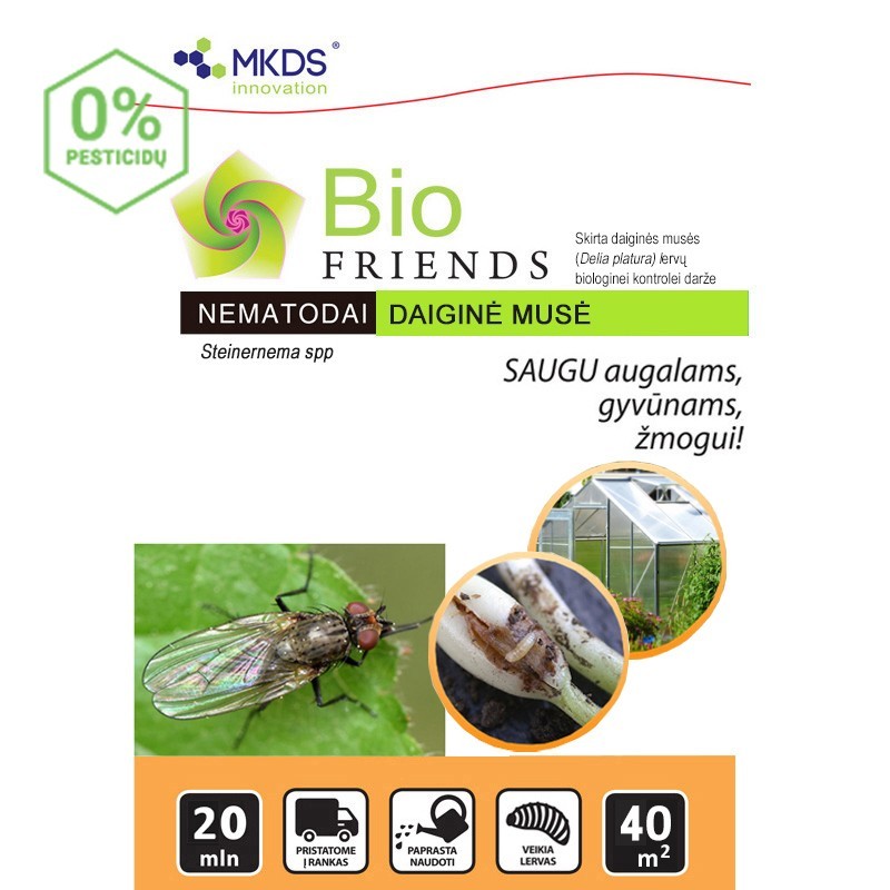 Nematodai DAIGINIŲ MUSIŲ LERVOMS 2X10mln/40m²