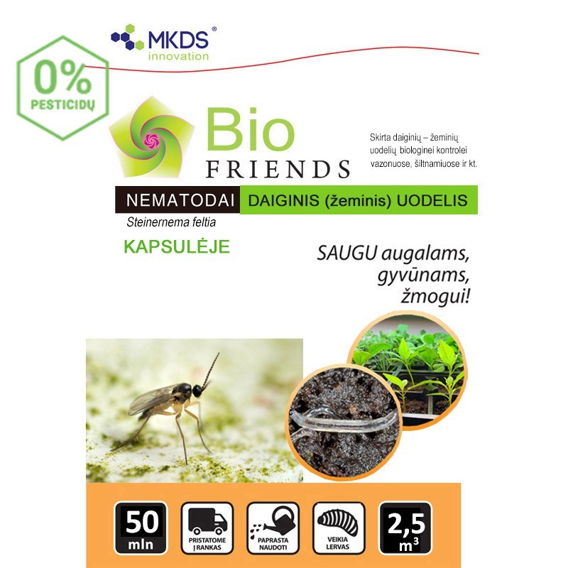 Nematodai DAIGINIŲ UODELIŲ LERVOMS kapsulėje 50mln