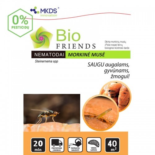 Nematodai MORKINIŲ MUSIŲ lervoms 2X10mln/40m²