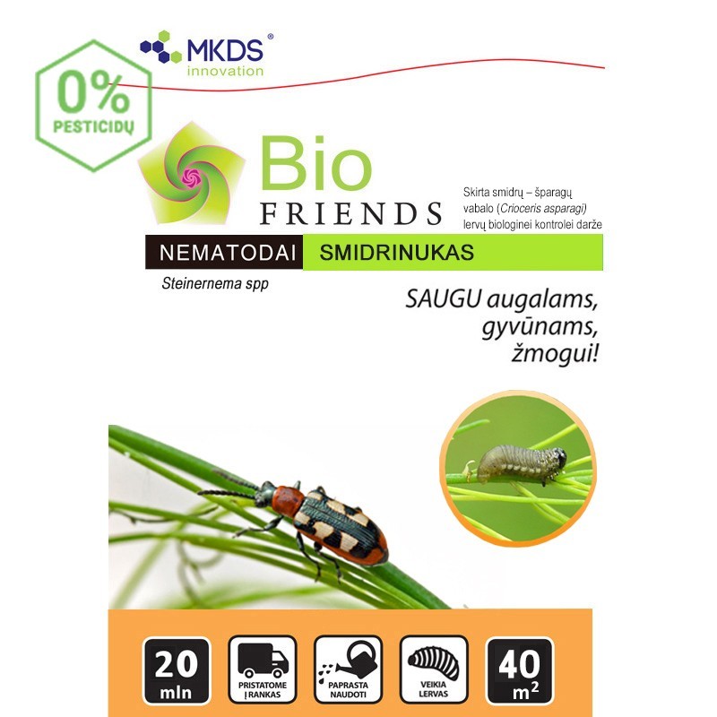 Nematodai SMIDRINUKO lervoms 2X10mln/40m²