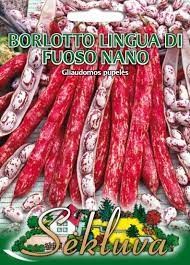 Pupelės žemaūgės Borlotto Lingua Di Fuoso Nano (Sodžius) 50g