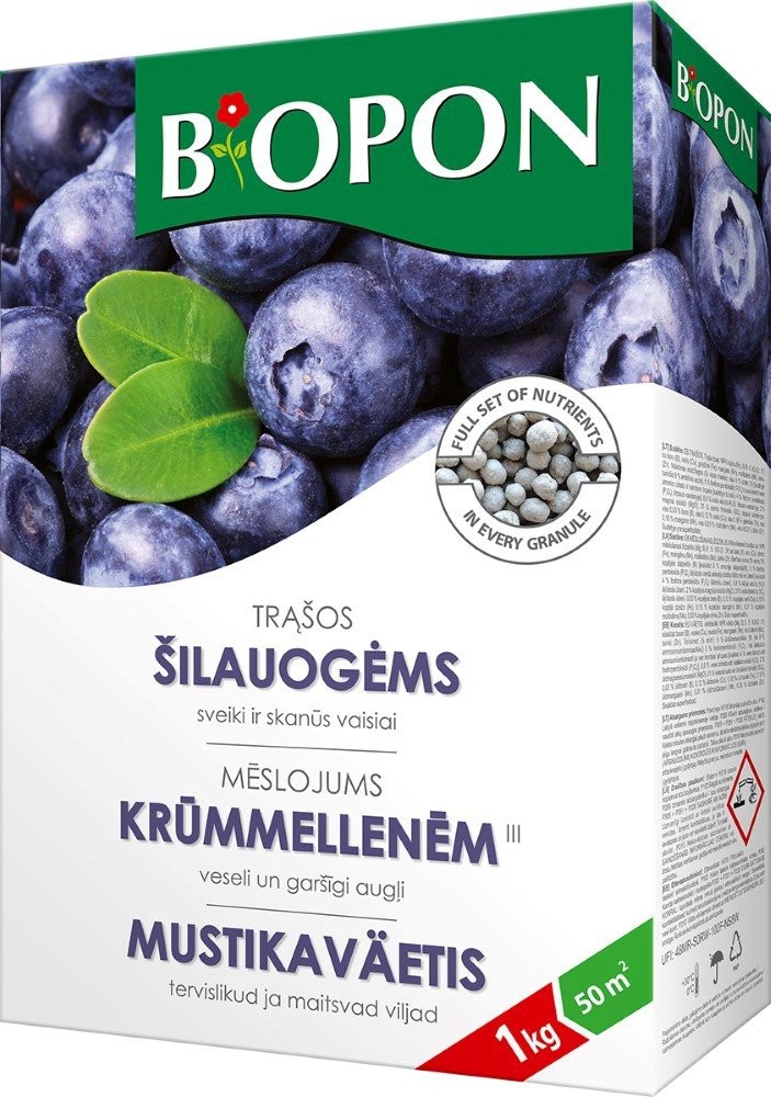 Biopon granuliuotos trąšos mėlynėms ir šilauogėms 1kg