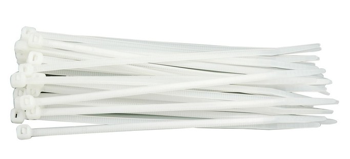 Dirželiai laidams balti 360x4.8mm 100vnt